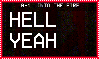 A black and red stamp reading 'HELL YEAH', in the background is an ultrakill level end screen with every performance section being failed