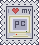 very small stamp, reading I love my pc